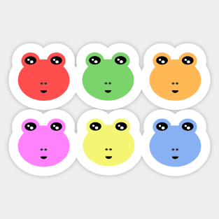 Colourful Frogs Sticker